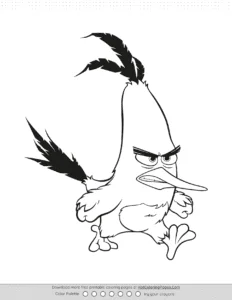 Angry Bird Chuck Coloring Pages Coloring Page
