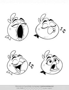 Angry Birds Melody Poses Coloring Pages Coloring Page