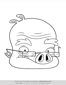 Angry Birds Professor Pig Coloring Pages Coloring Page