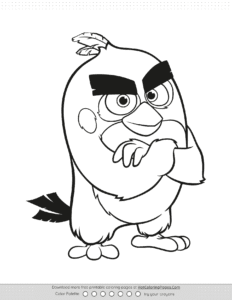 Angry Birds Red Coloring Activity