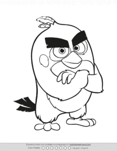 Angry Birds Red Coloring Activity Coloring Page