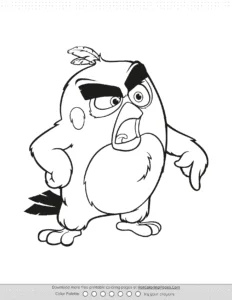Angry Birds Red Coloring Sheet Coloring Page
