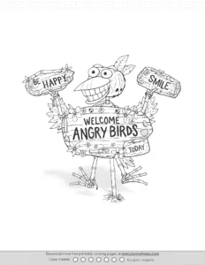 Angry Birds Scarecrow Coloring Pages Coloring Page