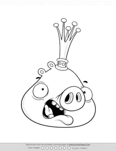 King Pig From Angry Birds Coloring Pages Coloring Page