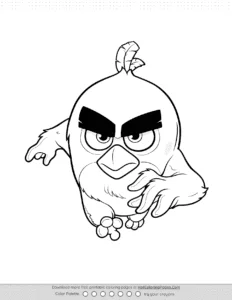 Red From Angry Birds Coloring Pages Coloring Page