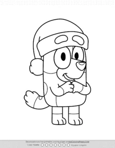 Bluey Bingo Christmas Coloring Sheet Coloring Page