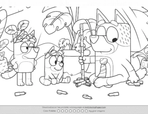 Bluey Camp Fire Coloring Pages Coloring Page