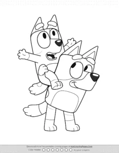 Bluey Carry On Back Coloring Pages Coloring Page