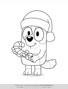 Bluey Christmas Pdf Colouring Sheet Coloring Page