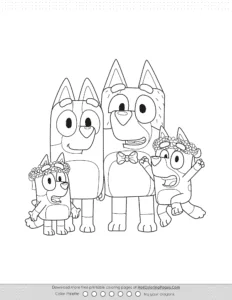Bluey Family Coloring Pages Coloring Page