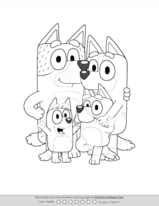 Bluey Family Pdf Colouring Sheet Coloring Page