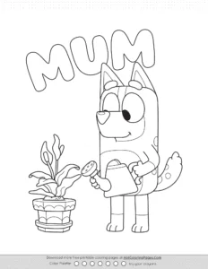 Bluey Mum Colouring Sheet Coloring Page
