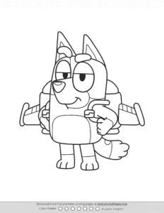Bluey Rocket Bingo Coloring Page Coloring Page