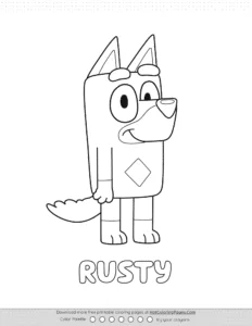 Bluey Rusty Coloring Pages Coloring Page