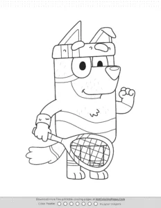Bluey Stripe Squash Colouring Page Coloring Page