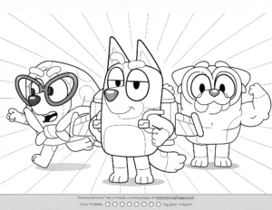 Bluey Superhero Coloring Pages Coloring Page