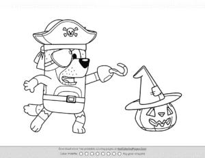 Pirate Captain Bandit Halloween Colouring Sheet Coloring Page