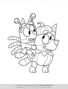 Spider Bingo And Pumpkin Bluey Coloring Page