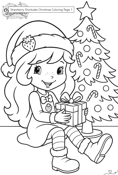 Strawberry Shortcake Christmas Coloring Page