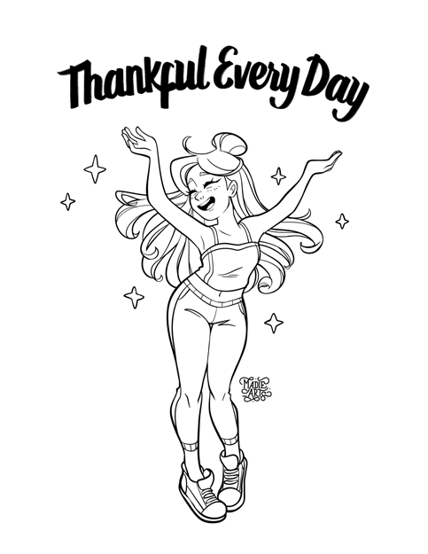 Thankful Every Day Coloring Page