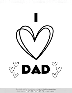 I Love Dad Coloring Page
