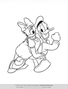 Daisy And Donald Duck Pdf Coloring Page Coloring Page
