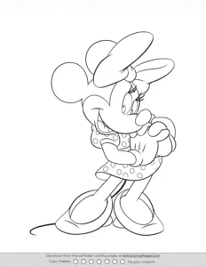 Free Minnie Mouse Coloring Page Coloring Page