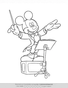 Maestro Mickey Mouse Coloring Page Coloring Page