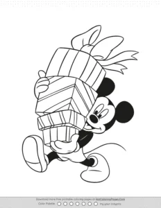 Mickey And The Gift Boxes Coloring Page Coloring Page