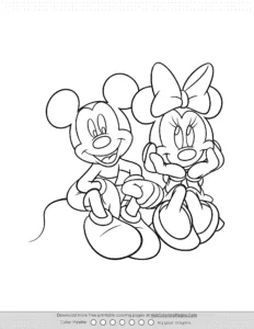Mickey Minnie Mouse Coloring Page Coloring Page
