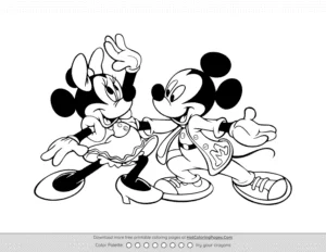 Mickey Minnie Mouse Dance Coloring Page Coloring Page