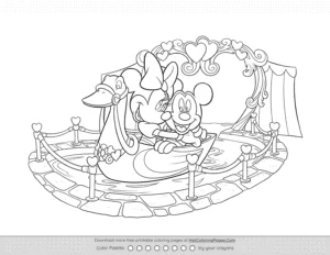 Mickey Minnie Tunnel Of Love Coloring Page Coloring Page