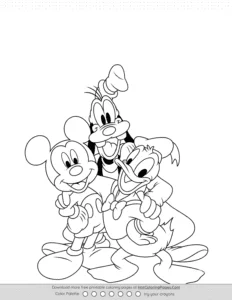 Mickey Mouse And Friends Coloring Page Coloring Page