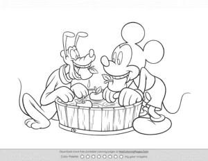 Mickey Mouse And Pluto Coloring Sheet Coloring Page