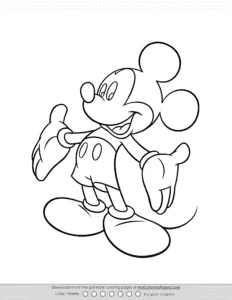 Mickey Mouse Colouring Page Coloring Page