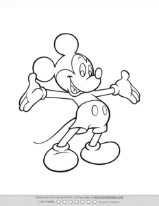 Mickey Mouse Colouring Sheet Coloring Page