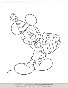 Mickey Mouse New Year Coloring Page Coloring Page