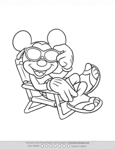 Mickey Mouse With Sunglasses Coloring Page Coloring Page