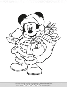 Mickey Santa Costume Coloring Pages Coloring Page