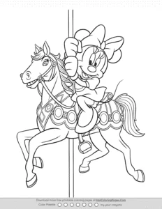 Minnie Mouse Carousel Coloring Page Coloring Page