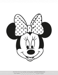 Minnie Mouse Head Coloring Page Coloring Page
