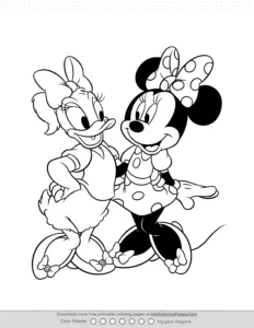 Minnie Mouse And Daisy Duck Coloring Page Coloring Page