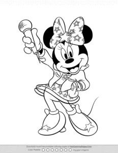 Pop Star Minnie Coloring Page Coloring Page