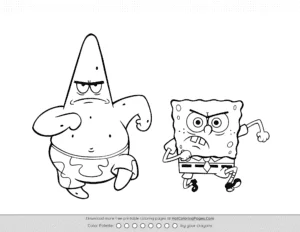 Angry Patrick And Spongebob Coloring Page Coloring Page