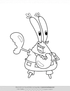 Cheerful Mr Krabs Coloring Page Coloring Page