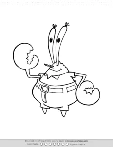 Mr Krabs Colouring Sheet Coloring Page