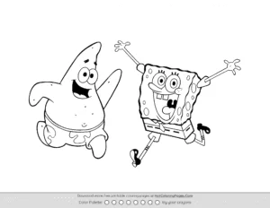 Patrick And Spongebob Best Friends Coloring Page