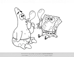 Patrick And Spongebob Pdf Colouring Page Coloring Page