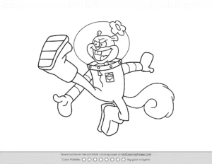 Sandy Cheeks Colouring Sheet Coloring Page