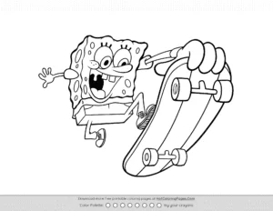 Spongebob Skateboard Pdf Coloring Page Coloring Page